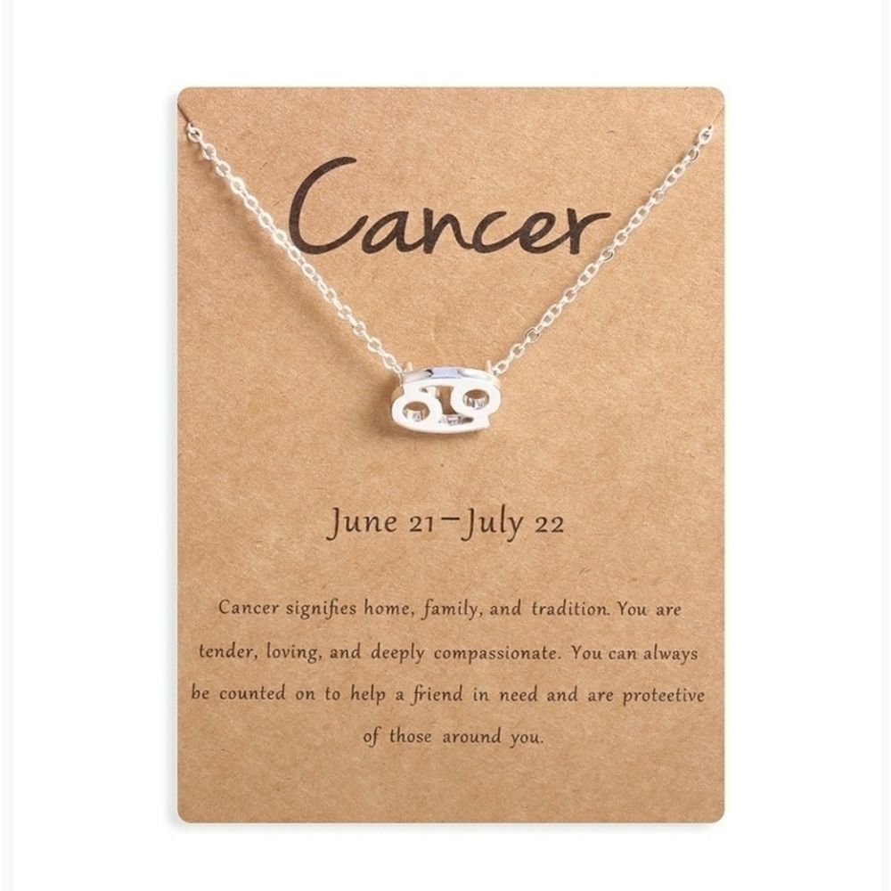 Cancer Pendant Necklace Silver Plated